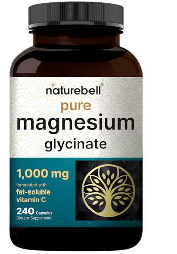 现货美国NatureBell纯甘氨酸镁1000毫克240颗素食胶囊