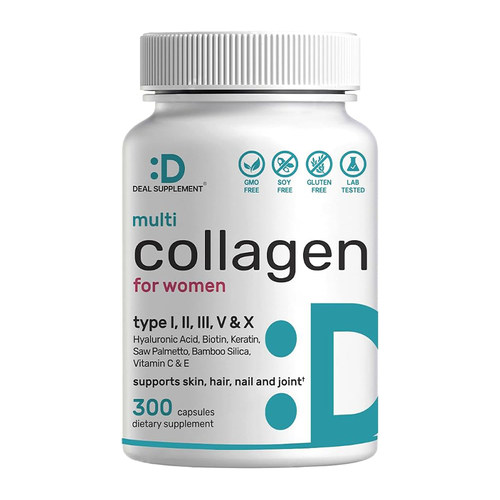 现货美国DEAL SUPPLEMENT男女多重胶原蛋白胶囊含维生素C E生物素