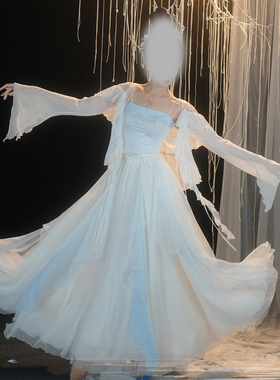 水镜汐月无艺之艺一朵大左显瘦水晶上衣烫钻吊带360度仙气摆裙