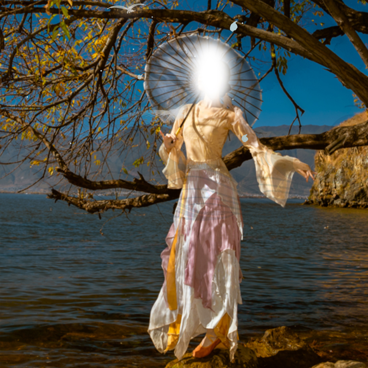 鲛鲛无艺之艺一朵大左古典舞古风仙气飘逸大袖衫不等次舞蹈大摆裙