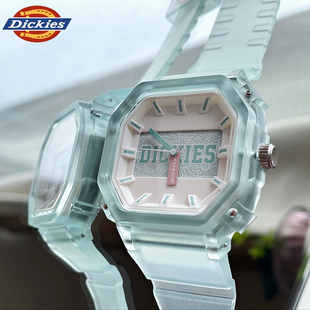 dickies手表女款方形黑白棋盘格时尚潮牌男初高中学生闺蜜情侣表