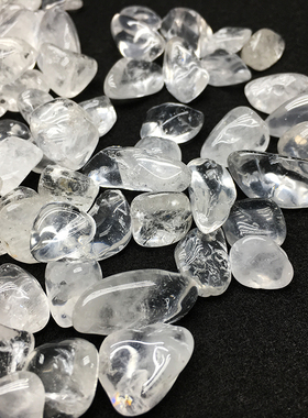 天然白水晶碎石水晶手串消磁水晶石装饰原石消磁碗手链净化消磁石