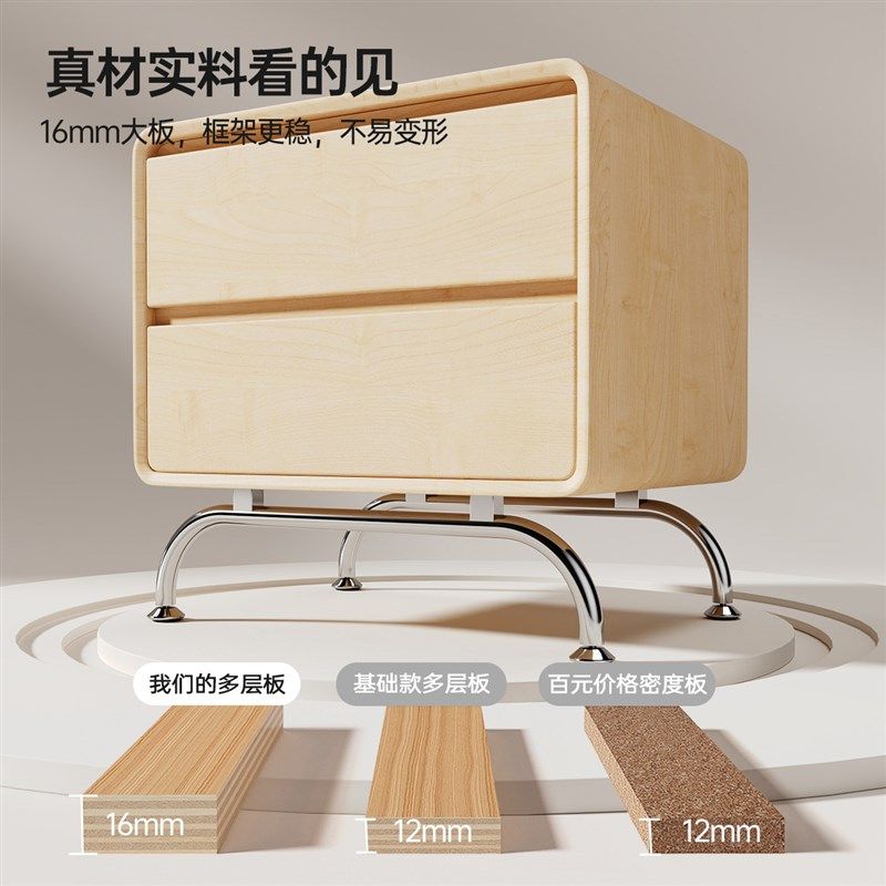 精选三梦实木床头柜家用卧室2025爆款黑色包豪斯风简易小型床边收,住宅家具,床头柜,淘宝优惠券,粉丝福利购,淘宝优惠卷