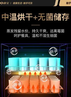 康宝消毒柜XDZ250-B1家用立式大容量商用保鲜消毒多功能餐吧柜
