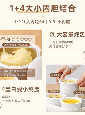 德国JYCT电炖盅隔水炖家用全自动燕窝炖盅宝宝煮粥煲汤炖锅4-5人