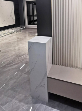 精选大理石摆台客厅玄关地台电视柜旁落地柱子石墩摆件底座基座雕