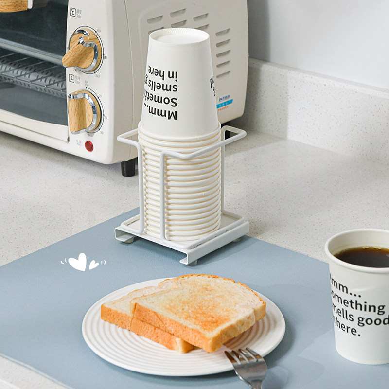 一次性杯子取杯器创意桌面咖啡纸杯架取杯架办公室茶包糖包收纳盒