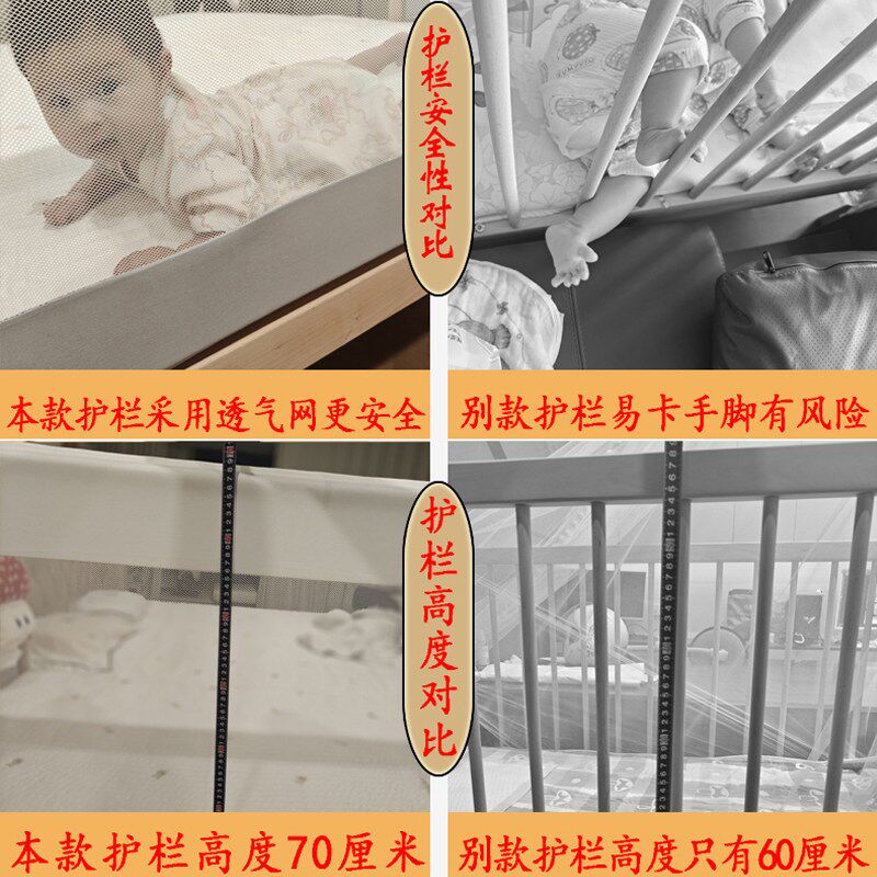 环保无漆实木儿童床男孩女孩带护栏宝宝小床边床加宽婴儿拼接床