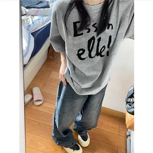 棉美式潮牌oversize短袖女t恤夏