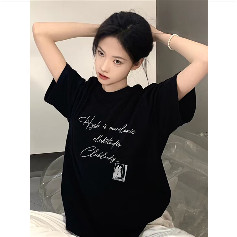 美式复古字母潮牌短袖t恤女夏季