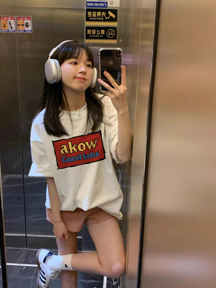 100%纯棉欧货美式潮牌短袖t恤女