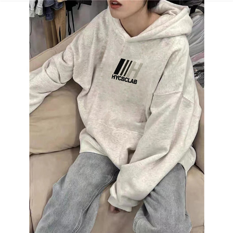 纯棉美式潮牌字母连帽卫衣女秋冬