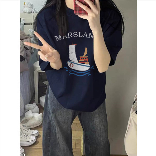 夏季纯棉高街美式潮牌短袖t恤女