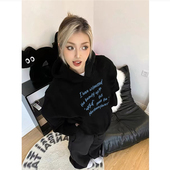 纯棉美式 潮牌高级感连帽卫衣女2025新款 秋冬宽松慵懒加绒加厚外套