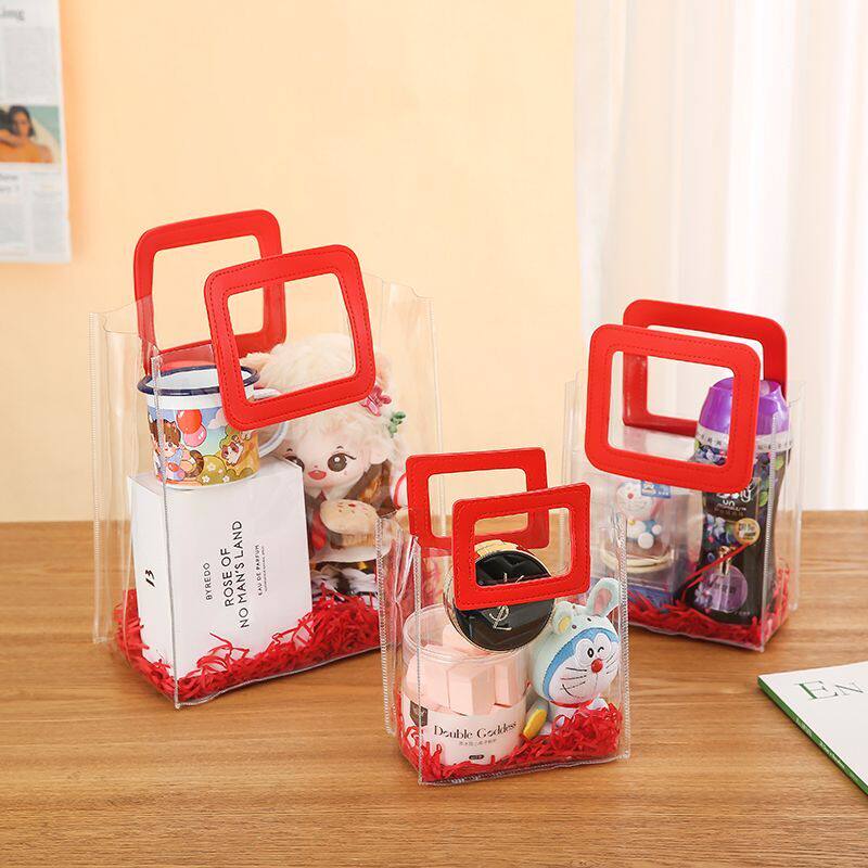 PVC透明伴手礼袋礼盒手提袋婚礼喜糖盒袋伴娘手礼袋礼品袋子批发