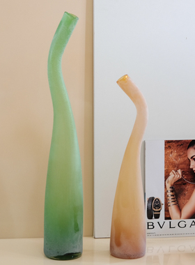 长颈外贸出口手工玻璃花瓶桌面