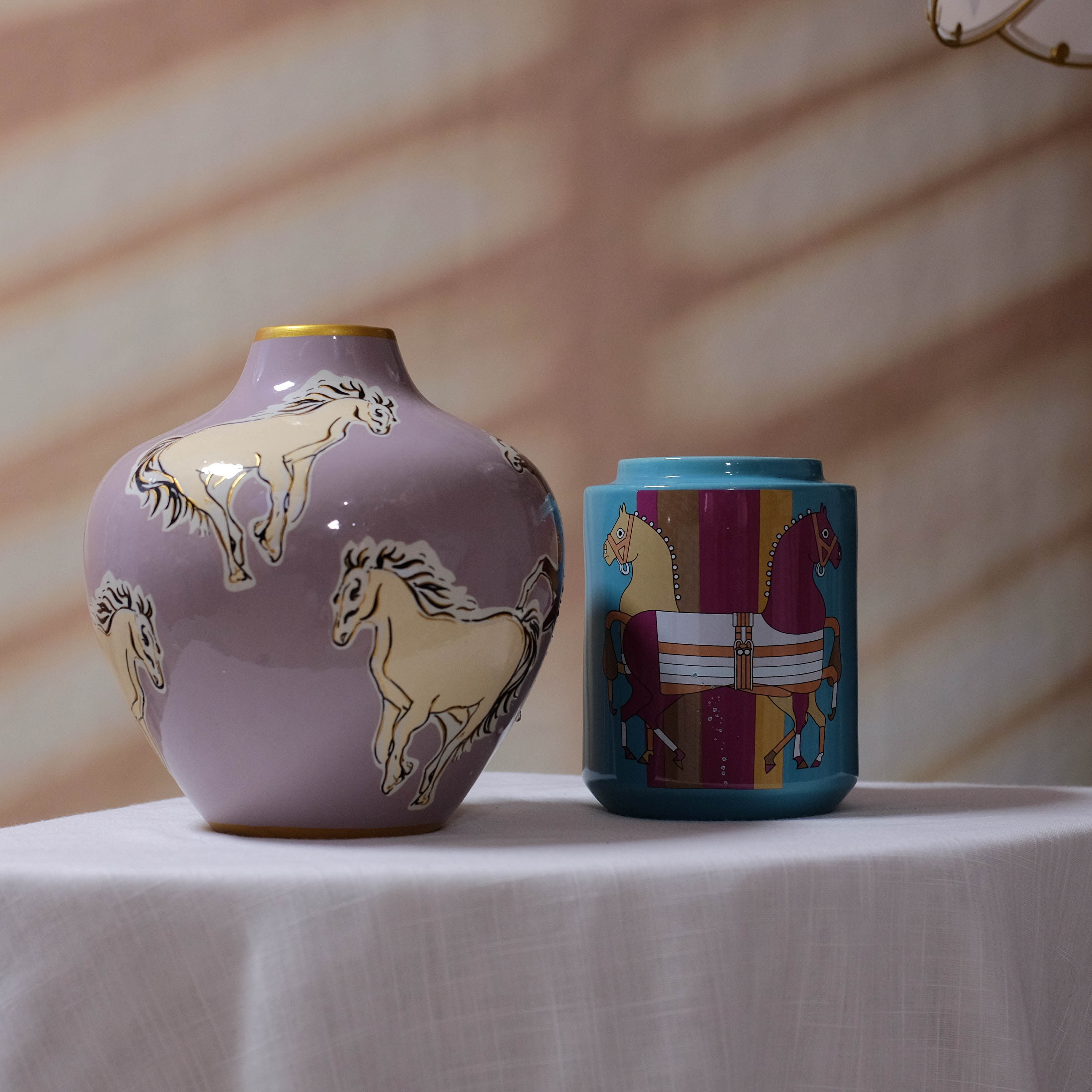 瑕疵款外贸出口陶瓷花瓶马插花花器居家客厅玄关岛台茶几装饰品图片