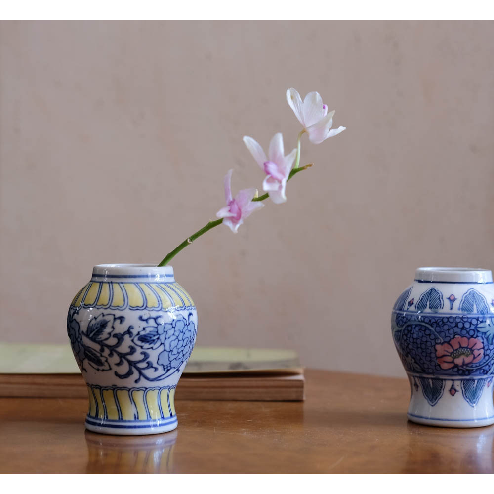 早期出口彩绘陶瓷花瓶老瓷器居家复古风客厅中式水培手绘图片