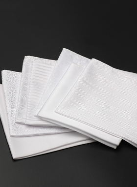 FOREVER NOW白色口袋巾男士西服商务衬衫胸巾纯色西装手帕小方巾