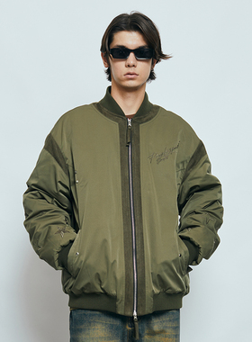 王橹杰张奕然同款潮流冬季新品美式飞行员夹克外套男加厚棉服上衣