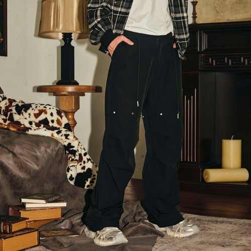 PASET仿琉璃宝石宽松直筒休闲裤