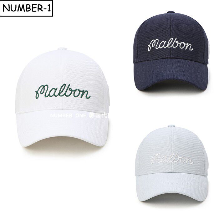 韩国代购malbon高尔夫球帽26年男女夏纯色徽标图案运动帽休闲球帽
