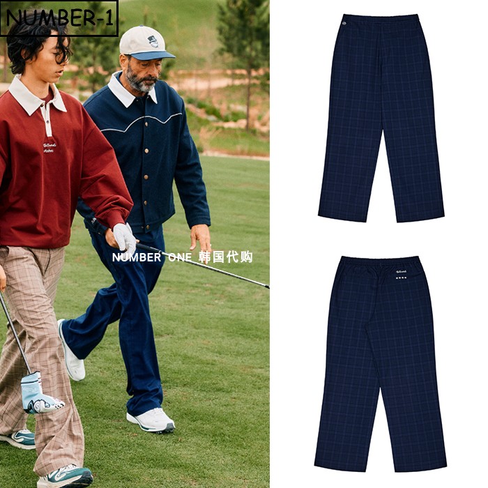 韩国代购malbon高尔夫球服26年男夏徽标符号条纹侧口袋运动裤长裤