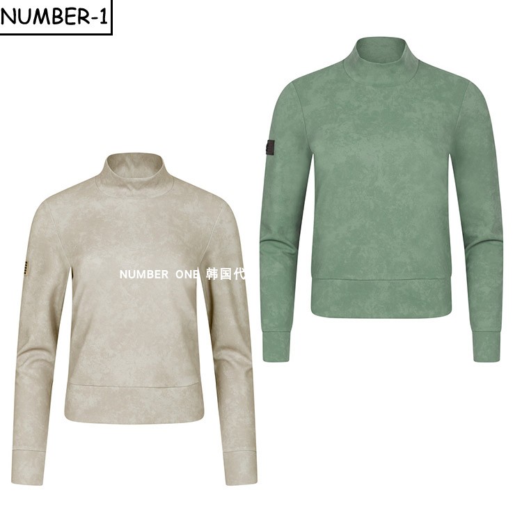 韩国代购amazingcre高尔夫球服25年女秋纯色轻质亲肤长袖打底上衣