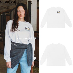 韩国代购pivvee高尔夫球服25年女款秋季亲肤柔软透气圆领长袖T恤