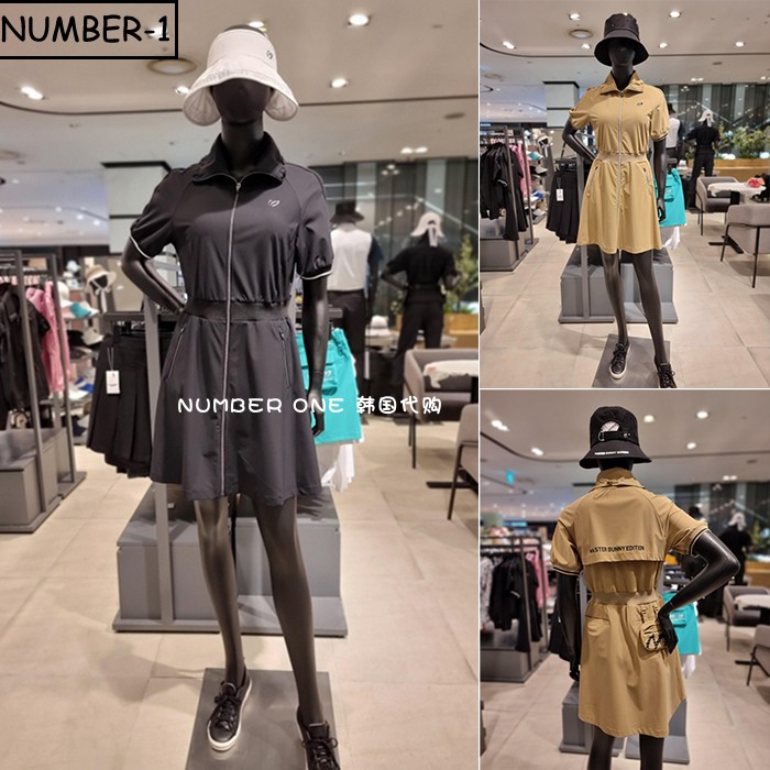韩国代购master bunny高尔夫球服24年女夏徽标可拆卸小袋短袖长裙