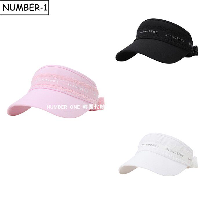 韩国代购st andrews高尔夫球帽26年女春纯色徽标丝带运动帽空顶帽