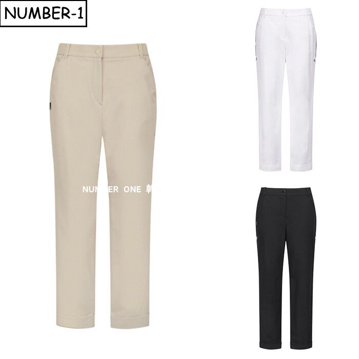 韩国代购pearly gates高尔夫球服26年女春季徽标印花侧口袋慢跑裤