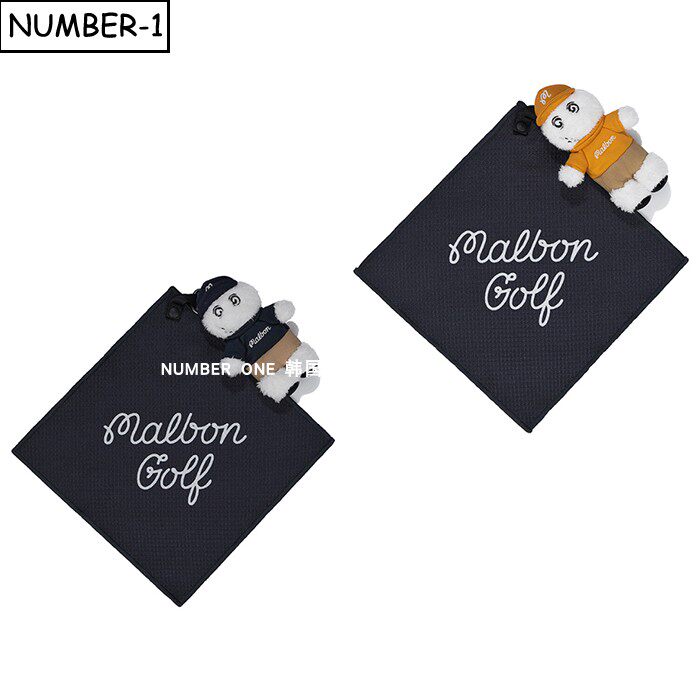 韩国代购malbon高尔夫球包26年男女春挂扣拉链球盒擦球巾毛巾套装