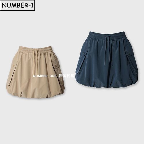 韩国代购waac高尔夫球服26年女秋纯色徽标符号侧口袋抽绳短裙裙裤