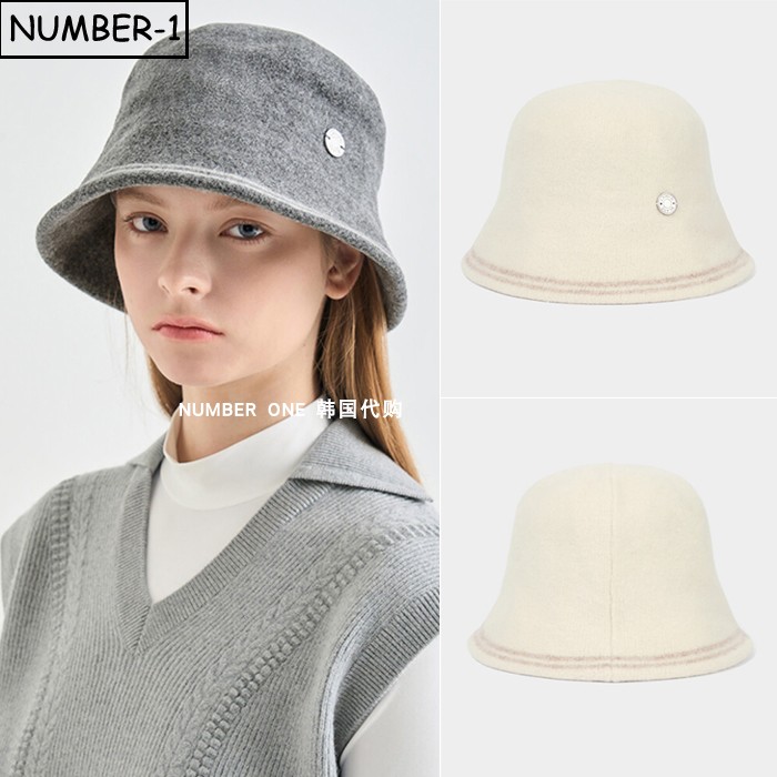 韩国代购高尔夫球帽25年女冬季金属徽标装饰羊毛柔软贝雷帽保暖帽