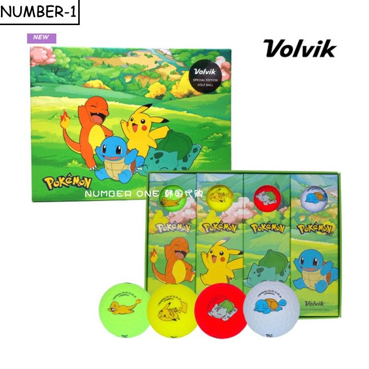 韩国代购ins高尔夫配饰23年可爱卡通练习球4球6球12球 礼盒套装