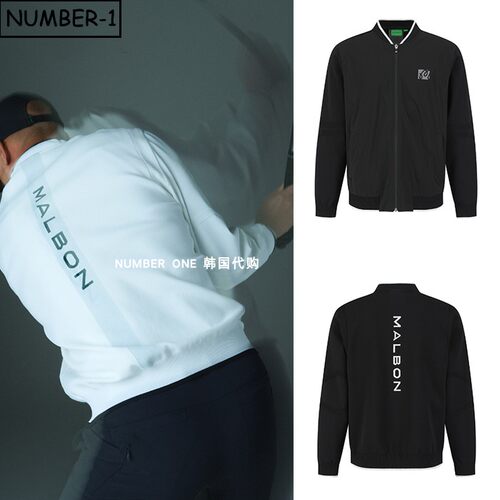 韩国代购malbon高尔夫球服26年男春徽标符号全拉链长袖针织夹克衫