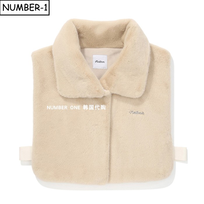 韩国代购malbon高尔夫球服25年女冬纯色徽标符号毛绒翻领无袖背心