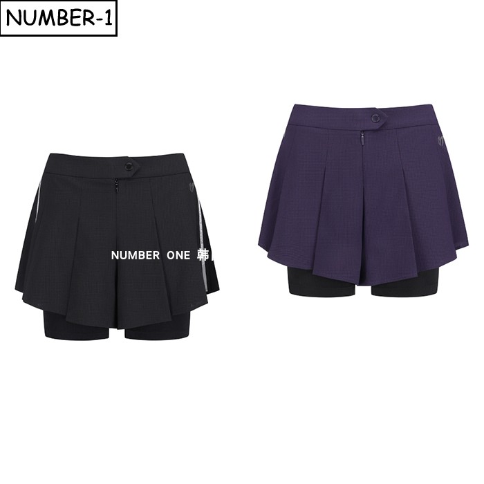 韩国代购master bunny高尔夫球服26年女秋季徽标拉链层叠褶皱裙裤