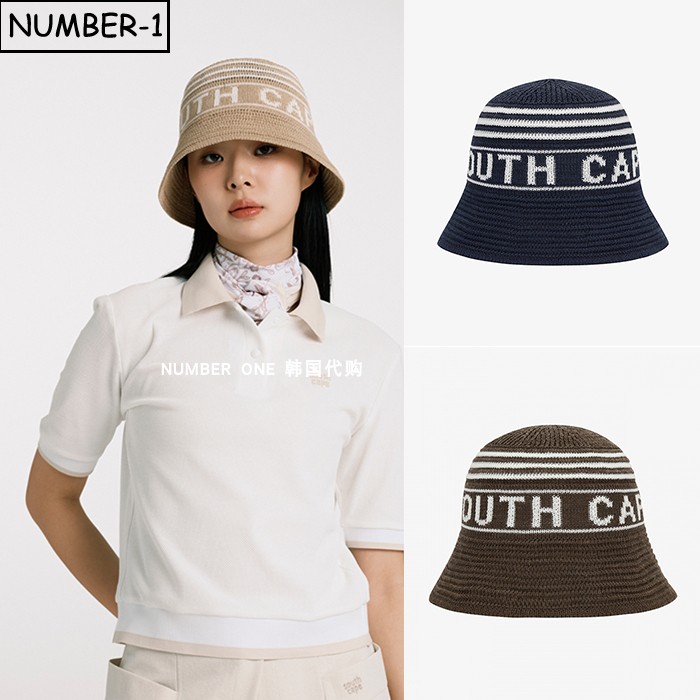 韩国代购southcape高尔夫球帽26年女夏季徽标字母印花针织贝雷帽