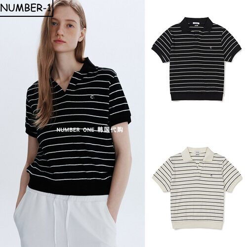 韩国代购CLOVE高尔夫球服26年女款夏季时尚条纹柔软透气polo上衣