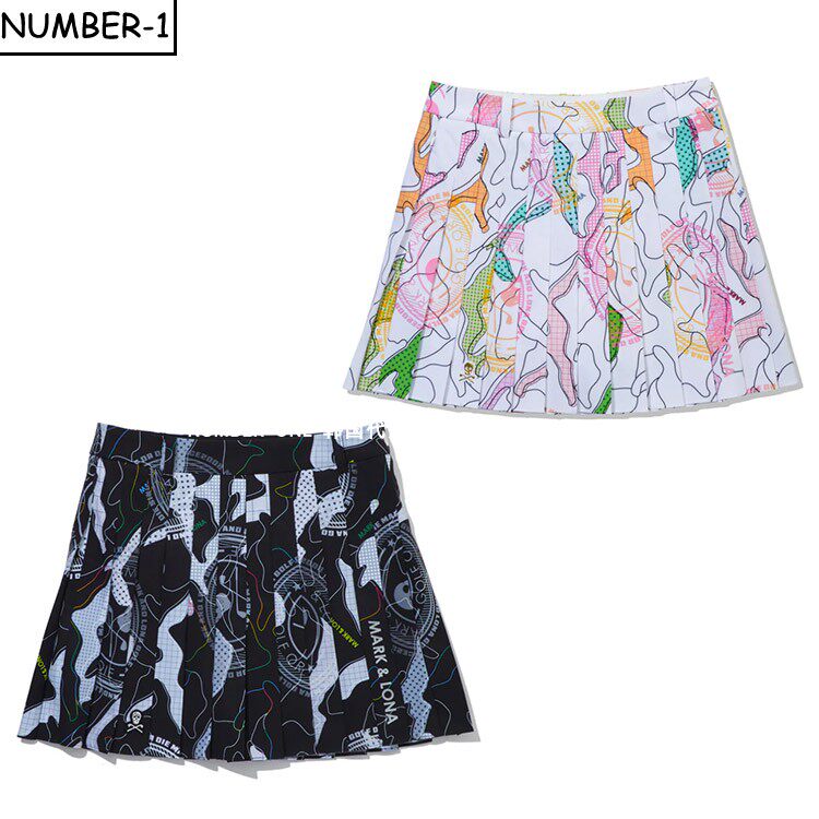 韩国代购MARK LONA高尔夫球服26年女款夏季时尚印花透气百搭短裙