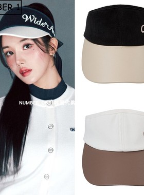 韩国代购w angle高尔夫球帽25年女秋冬徽标拼色丝带遮阳帽防晒帽