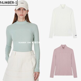 简约纯色弹力透气长袖 春季 上衣 APC高尔夫球服26年女款 韩国代购