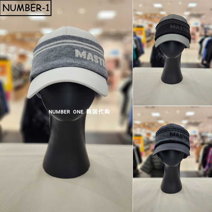 韩国代购master bunny高尔夫球帽25年男冬暖耳罩拉绒运动帽保暖帽