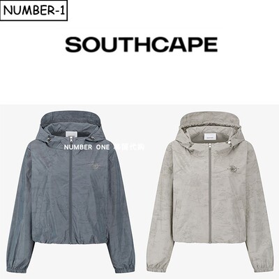 韩国代购southcape高尔夫球服26年女秋徽标口袋拉链连帽长袖夹克