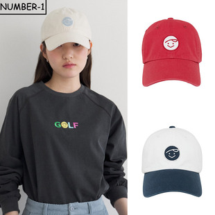 韩国代购pivvee高尔夫球帽26年女款四季时尚笑脸防晒这样运动球帽