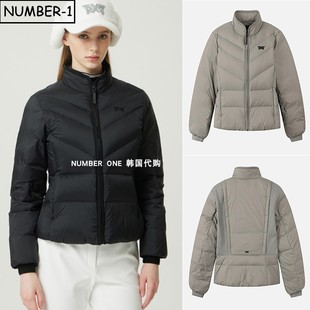 羽绒服 纯色拉链口袋小高领长袖 韩国代购 pxg高尔夫球服25年女冬季