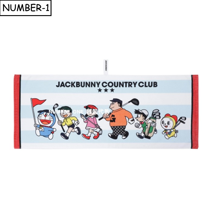 韩国代购pearly gates高尔夫配饰25年男女冬季哆啦A梦毛巾擦球巾