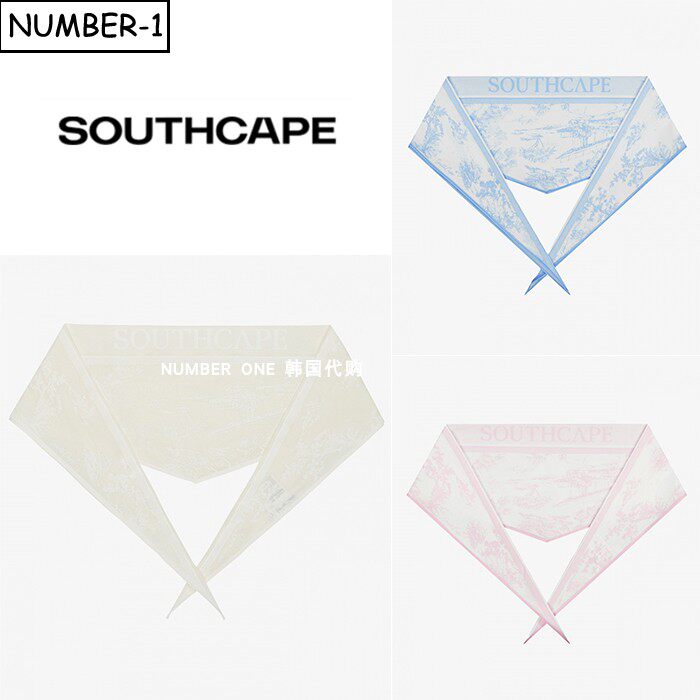 韩国代购southcape高尔夫配饰26年女夏徽标印花图案柔软凉感围巾
